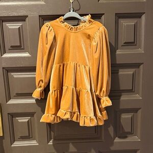 Orange Ruffled Kids Formal Dress